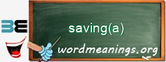 WordMeaning blackboard for saving(a)